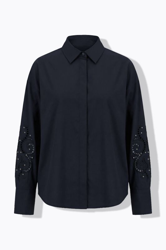 Openwork Lace Sleeve  Blouse