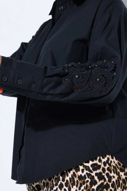 Openwork Lace Sleeve  Blouse