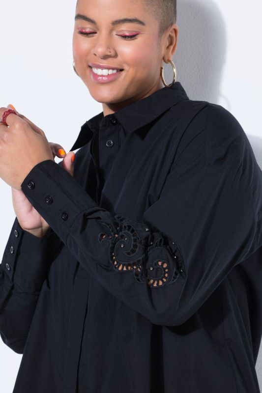 Openwork Lace Sleeve  Blouse