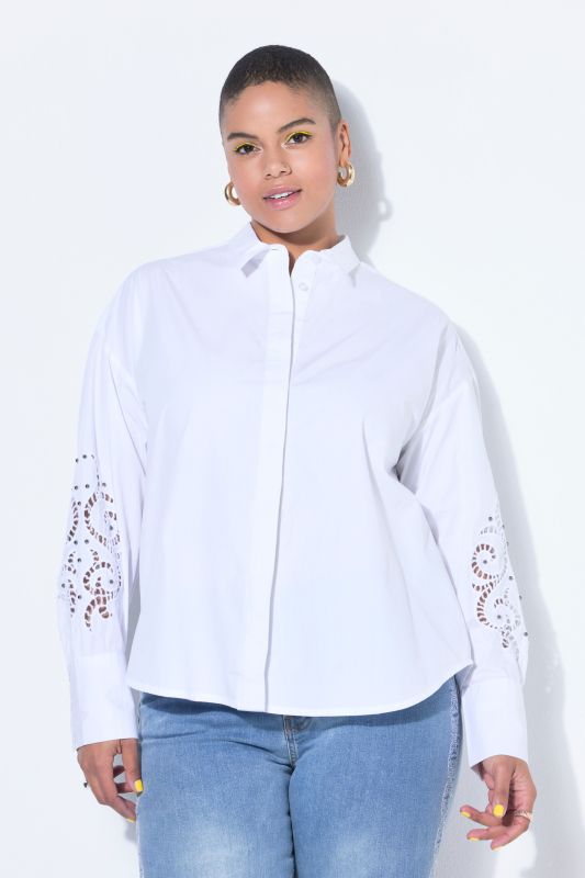 Openwork Lace Sleeve  Blouse