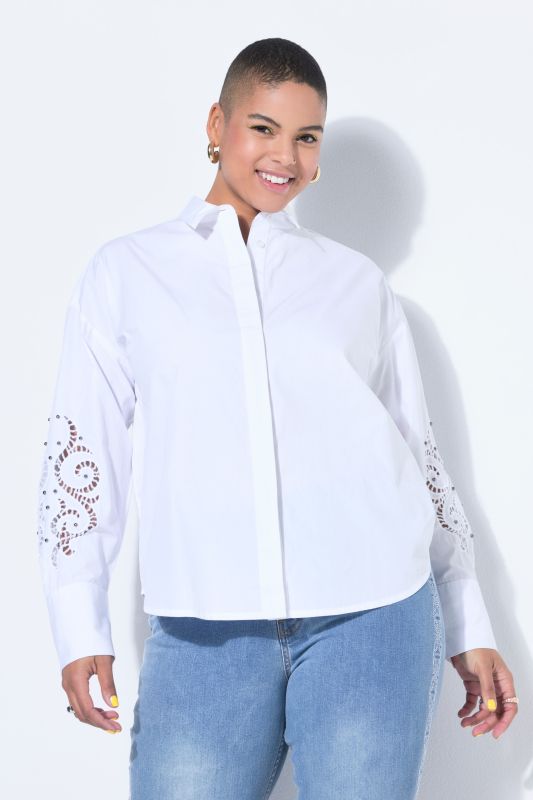 Openwork Lace Sleeve  Blouse