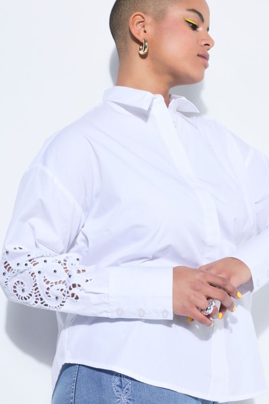 Openwork Lace Sleeve  Blouse