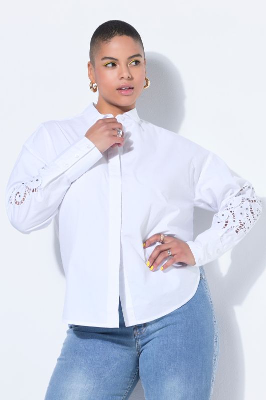 Openwork Lace Sleeve  Blouse