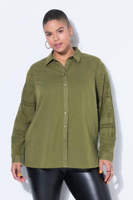 Openwork Lace Sleeve  Blouse