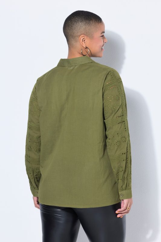 Openwork Lace Sleeve  Blouse