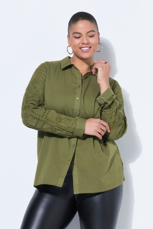 Openwork Lace Sleeve  Blouse