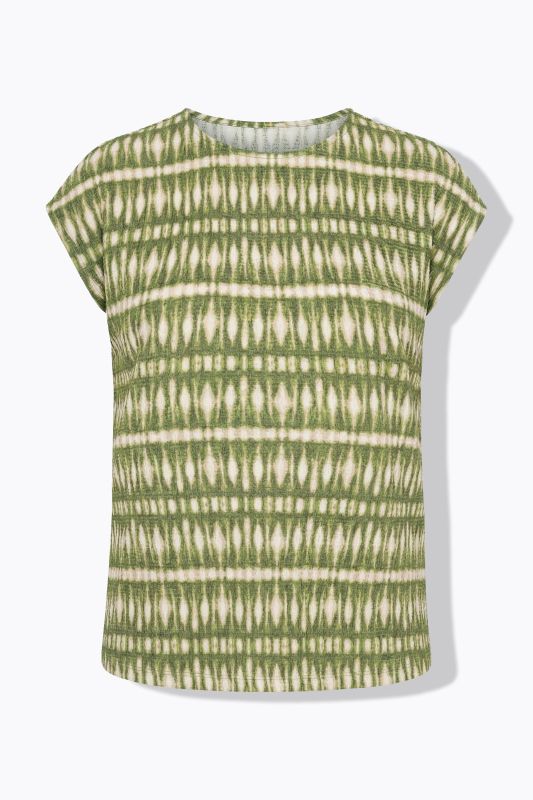 Batik Stripe Textured Cap Sleeve Tee