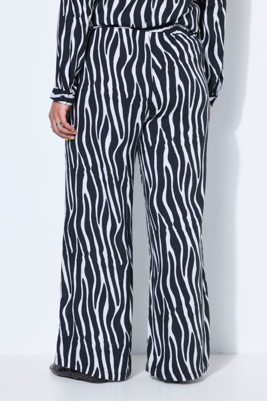 Zebra Print Elastic Waist Palazzo Pants