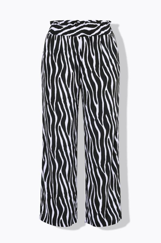 Zebra Print Elastic Waist Palazzo Pants