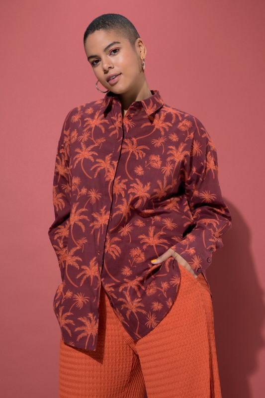 Риза с палмов принт