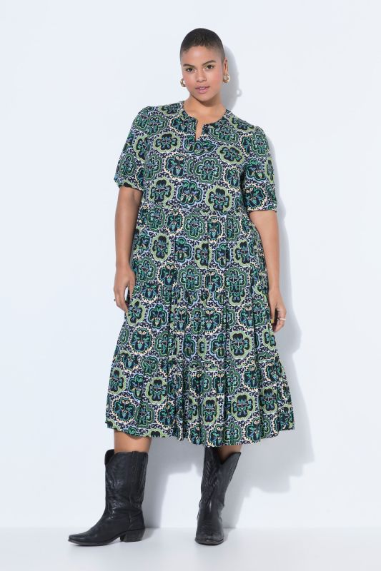 Рокля с флорален мозаечен принт