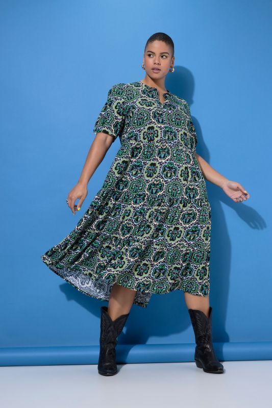 Рокля с флорален мозаечен принт