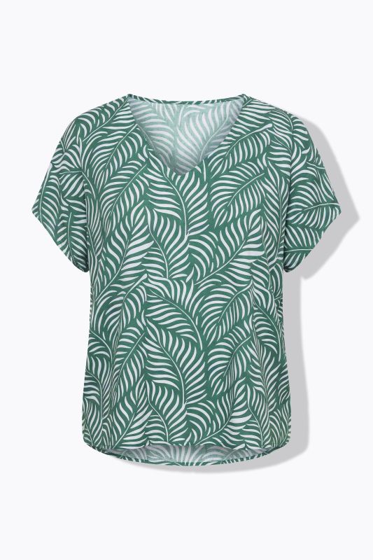 Блуза с принт на листа