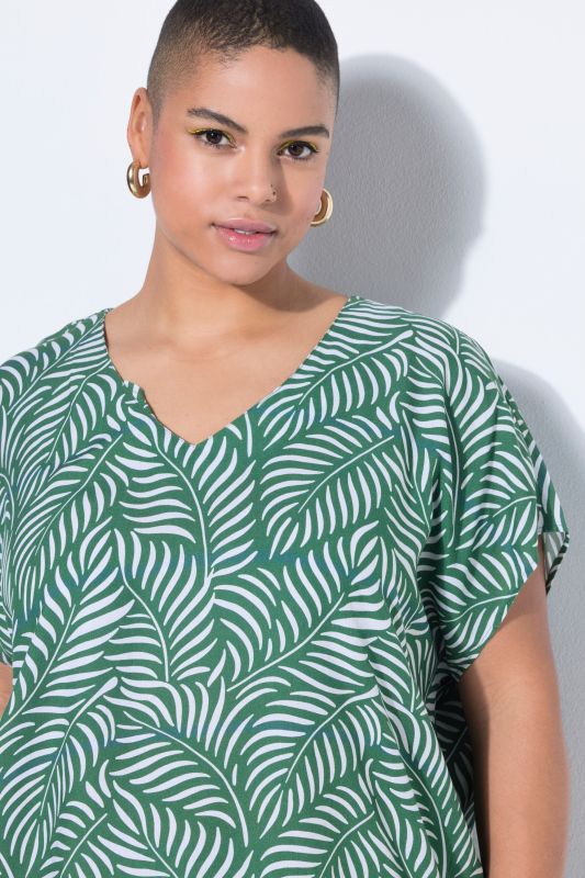 Блуза с принт на листа