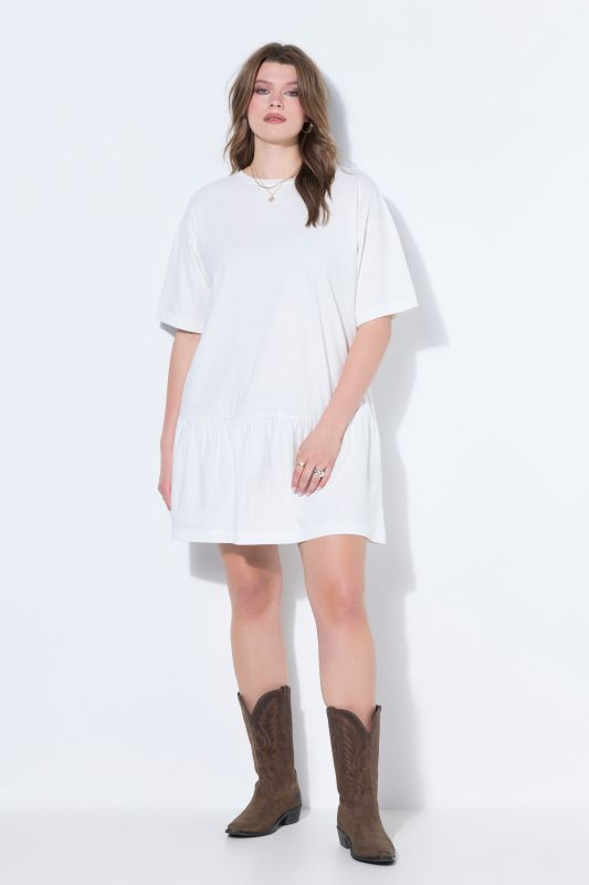 Flounce Panel Short Sleeve Jersey Dress