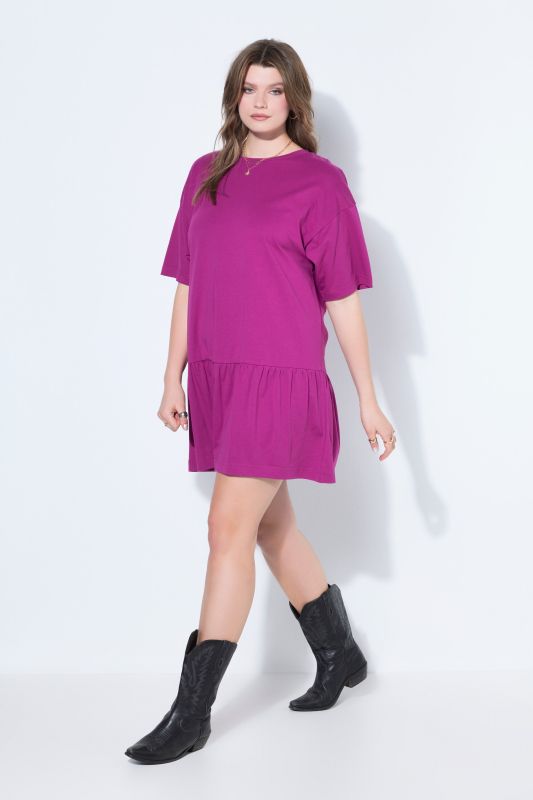 Flounce Panel Short Sleeve Jersey Dress