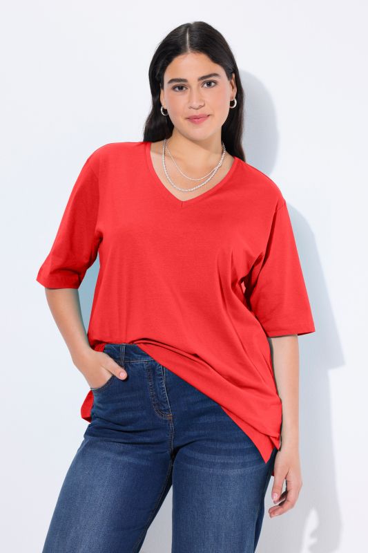 Basic V-Neck Relaxed Fit Short Sleeve Tee
