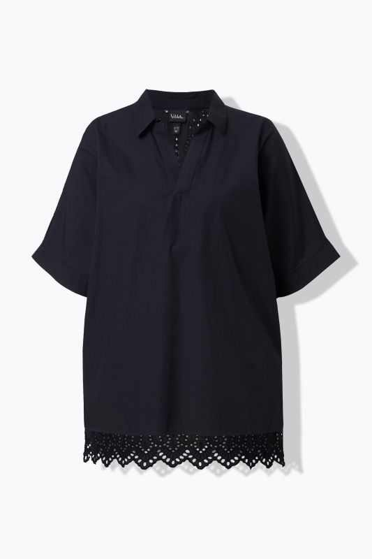 Broderie Anglaise Back Short Sleeve Blouse