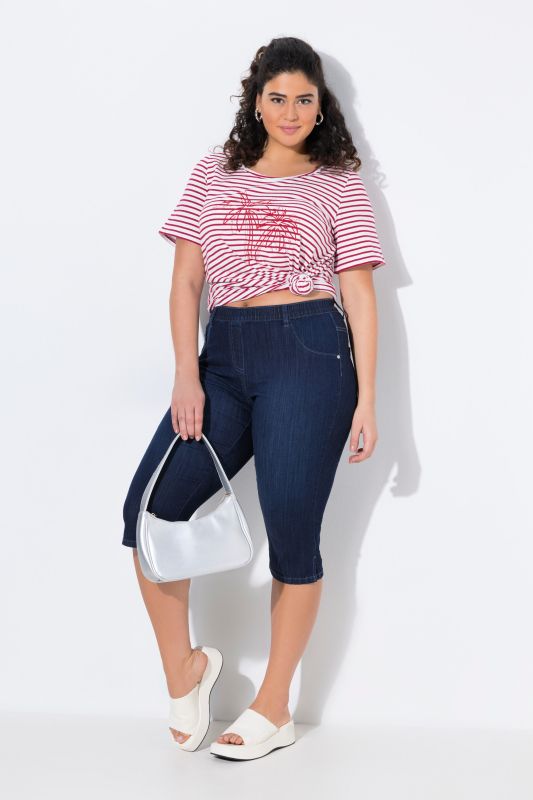 Дънки 7/8 с еластична талия