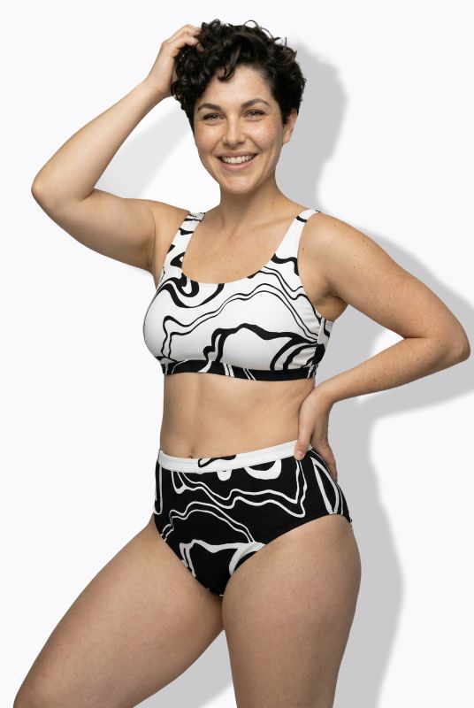 Бански от 2 части с мраморен принт