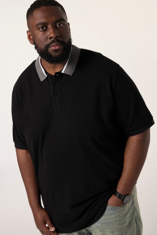 Тениска с яка с райета STHUGE