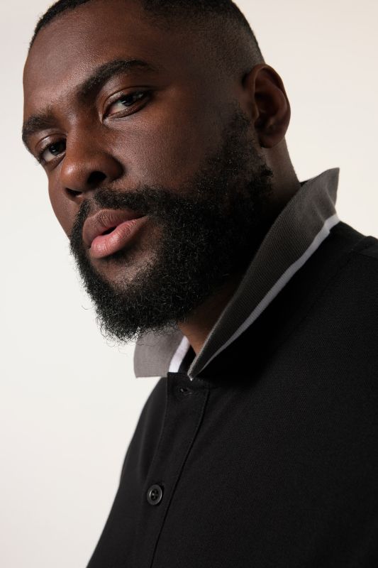 Тениска с яка с райета STHUGE