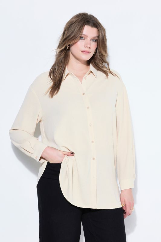 Airy Crepe Shirt Blouse