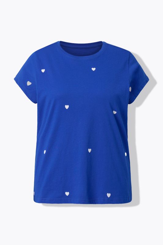 Heart Print Cap Sleeve Tee