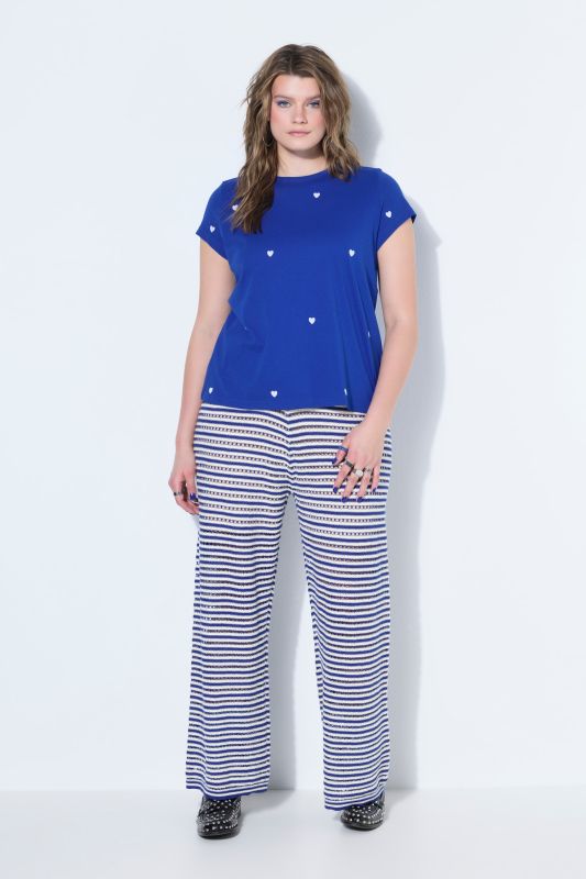Heart Print Cap Sleeve Tee