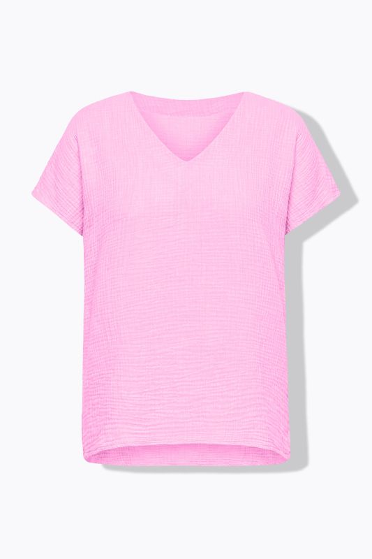 Oversized Cap Sleeve Muslin Blouse