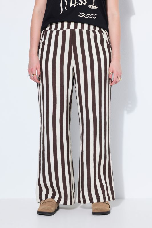 Pants, wide legs, muslin, stripes, elastic waistband