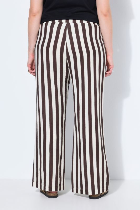 Pants, wide legs, muslin, stripes, elastic waistband