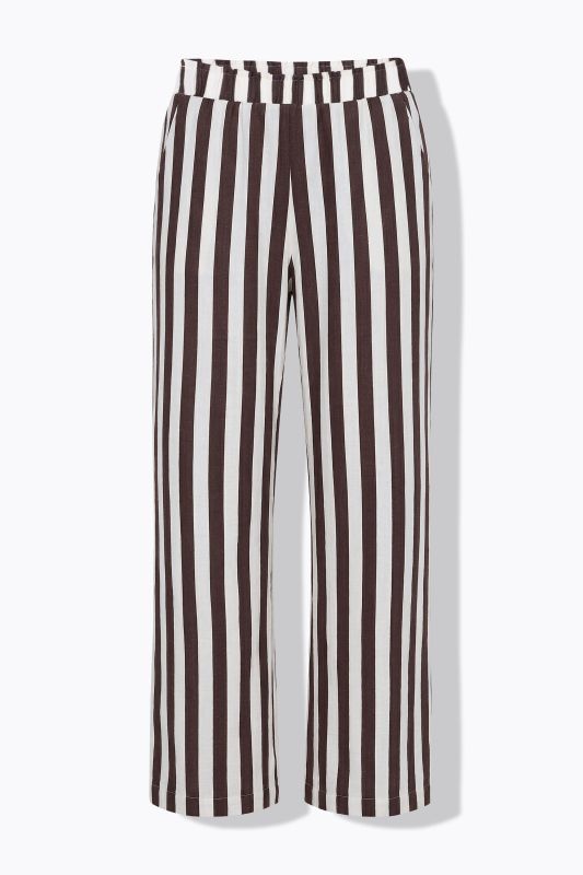 Pants, wide legs, muslin, stripes, elastic waistband