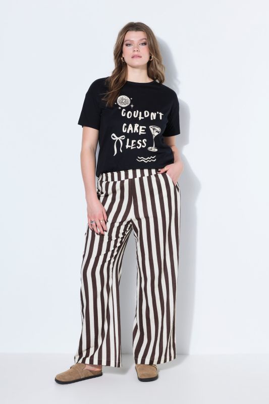 Pants, wide legs, muslin, stripes, elastic waistband