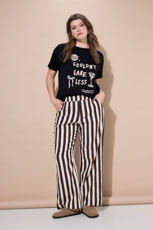 Pants, wide legs, muslin, stripes, elastic waistband