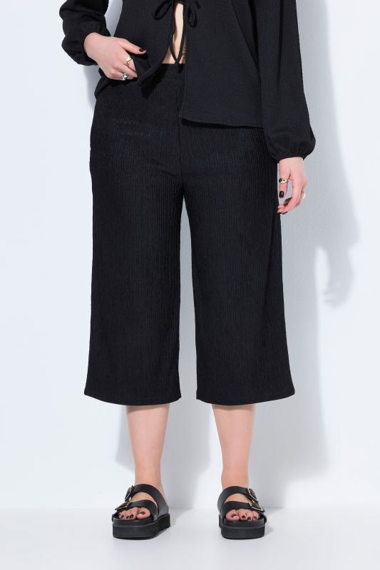 Textured Jersey Elastic Waist Culottes