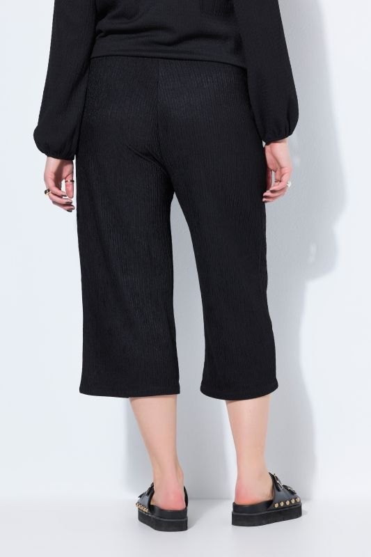 Textured Jersey Elastic Waist Culottes