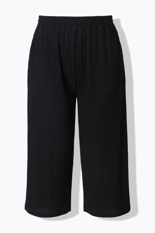 Textured Jersey Elastic Waist Culottes
