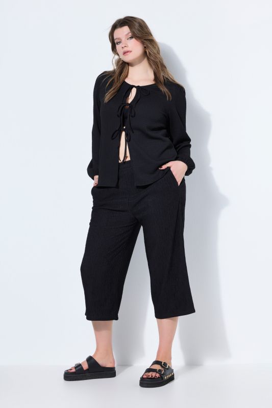 Textured Jersey Elastic Waist Culottes