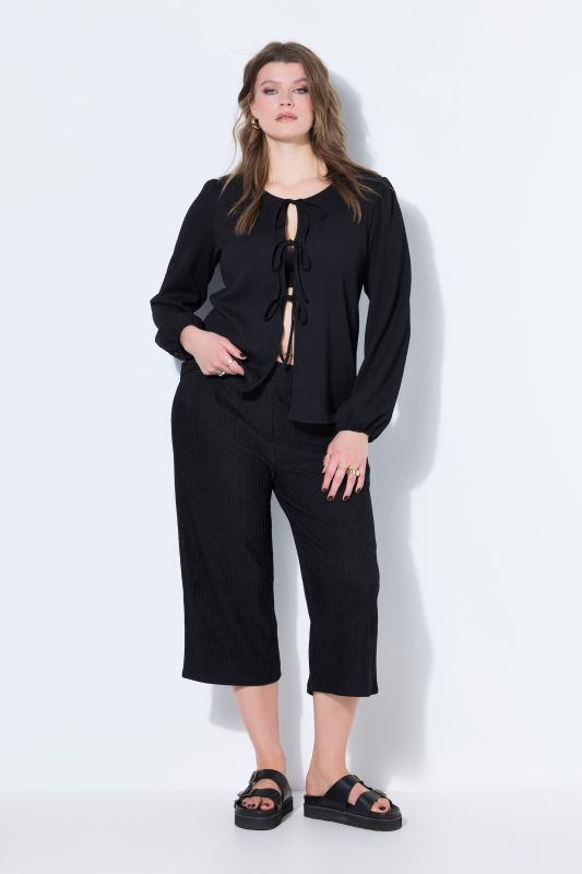 Textured Jersey Elastic Waist Culottes