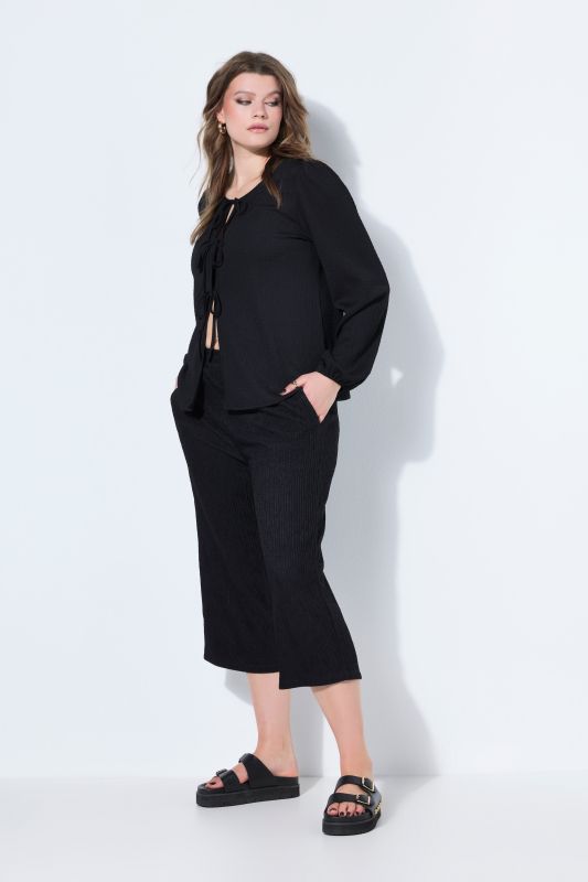Textured Jersey Elastic Waist Culottes