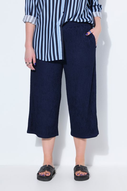Textured Jersey Elastic Waist Culottes