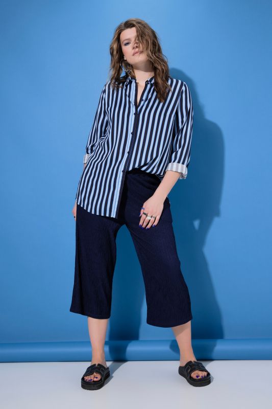 Textured Jersey Elastic Waist Culottes