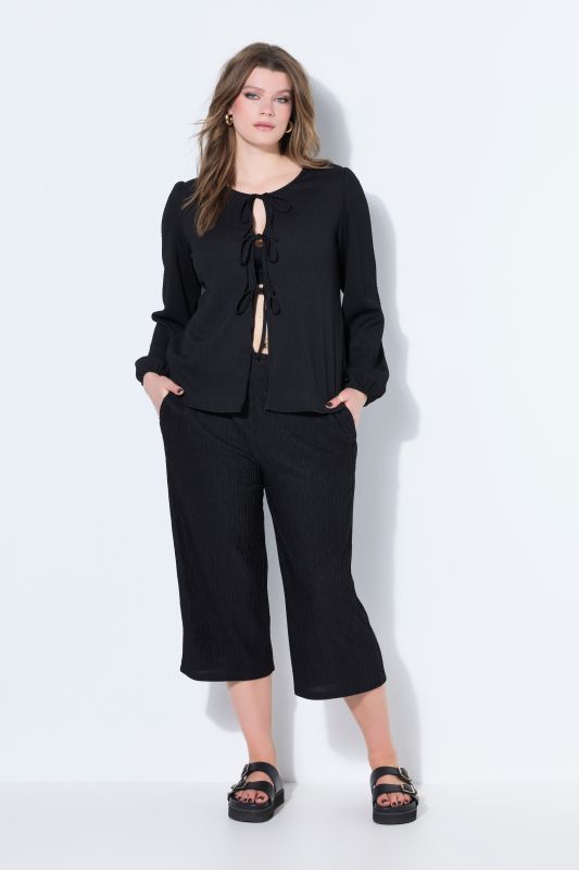 Блуза с връзки отпред с връзки