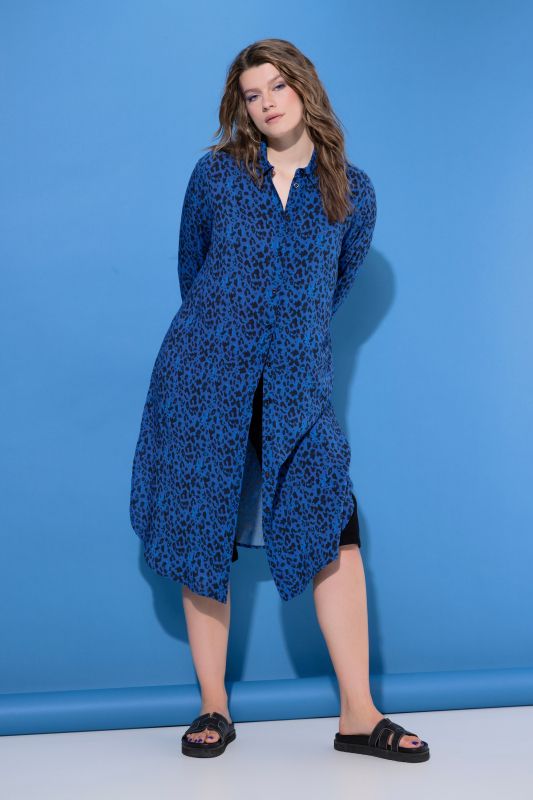 Colorful Leopard Print Button Down Dress