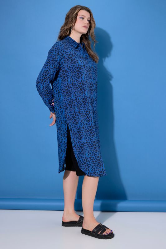 Colorful Leopard Print Button Down Dress