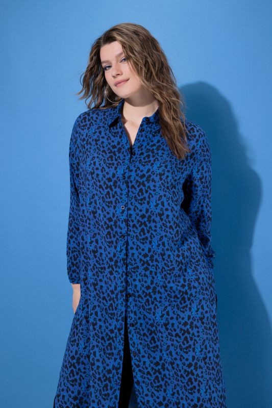 Colorful Leopard Print Button Down Dress