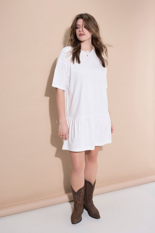 Flounce Panel Short Sleeve Jersey Dress