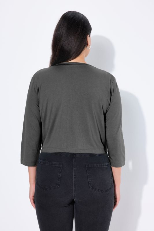 Versatile Surplice Wrap Tie Hem Bolero Top