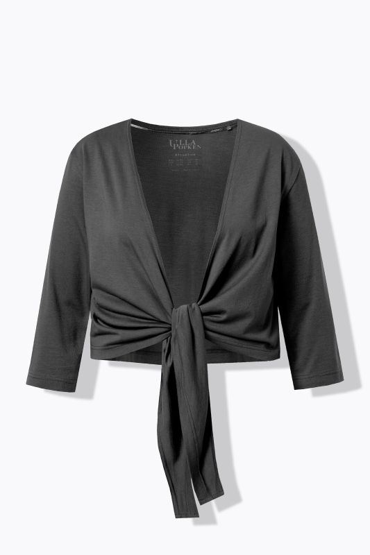 Versatile Surplice Wrap Tie Hem Bolero Top